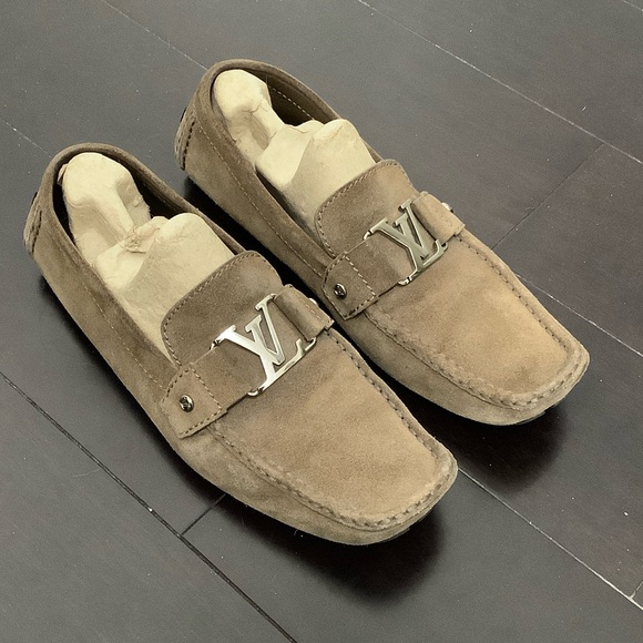 Louis Vuitton Brown Suede Loafers with Silver Logo, FA 0141 - Picture 2 of 10